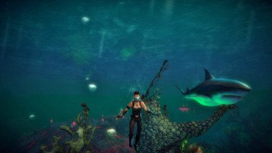 Freyja plumbs the depths with her pet shark Prawn